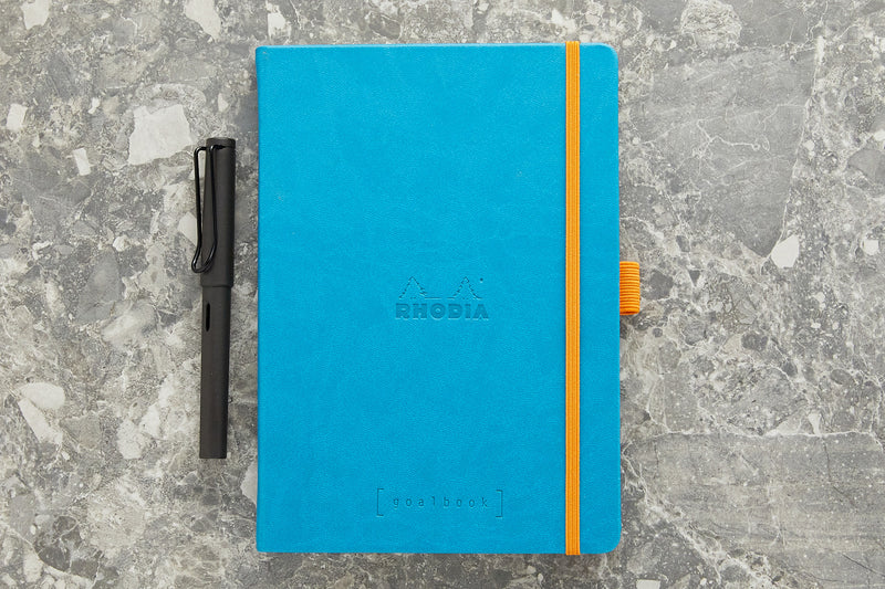 Rhodia Goalbook Dot Grid A5 Hardcover Journal - Turquoise (Ivory Paper)