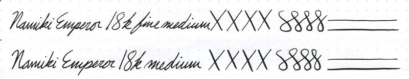 Namiki Emperor 18K writing samples