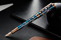 (Bottom Shelf) Conklin Endura Deco Crest Fountain Pen - Demo/Blue/Rosegold