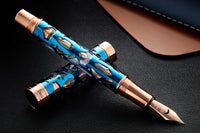 Conklin Endura Deco Crest Fountain Pen - Demo/Blue/Rosegold