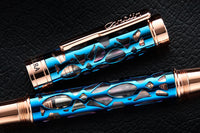 (Bottom Shelf) Conklin Endura Deco Crest Fountain Pen - Demo/Blue/Rosegold