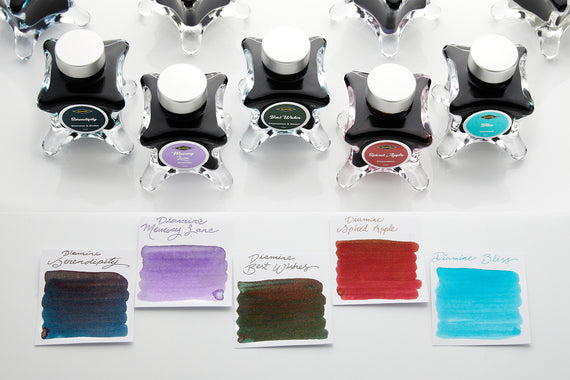 Diamine Green Edition fountain pen inks