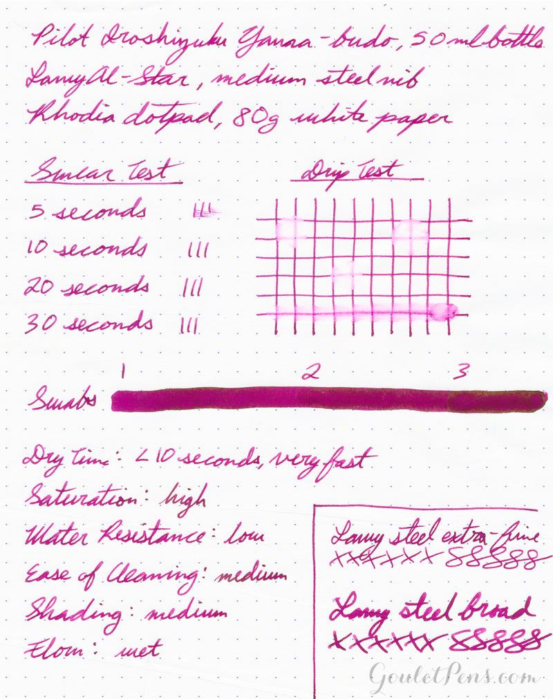 Pilot Iroshizuku Yama-budo - Ink Sample