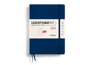 Leuchtturm1917 Medium A5 2025 Weekly Planner & Notebook - Navy, Lined