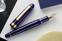 (Bottom Shelf) Platinum #3776 Century Fountain Pen - Chartres Blue/Gold