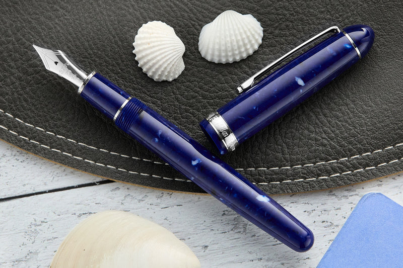 Platinum #3776 Celluloid Fountain Pen - Midnight Blue Ocean