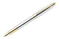 Sheaffer 100 Fountain Pen - Bright Chrome/Gold