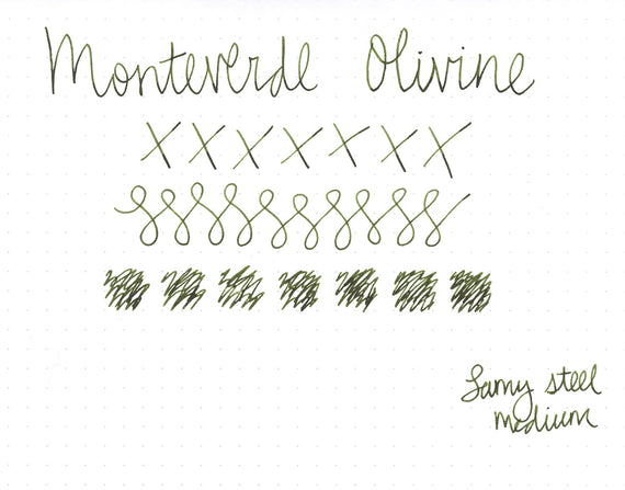 Monteverde Olivine fountain pen ink writing sample