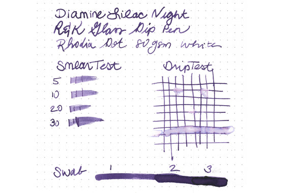 Diamine Lilac Writing Sample