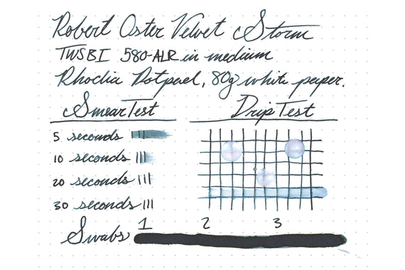 Robert Oster Velvet Storm Writing Sample