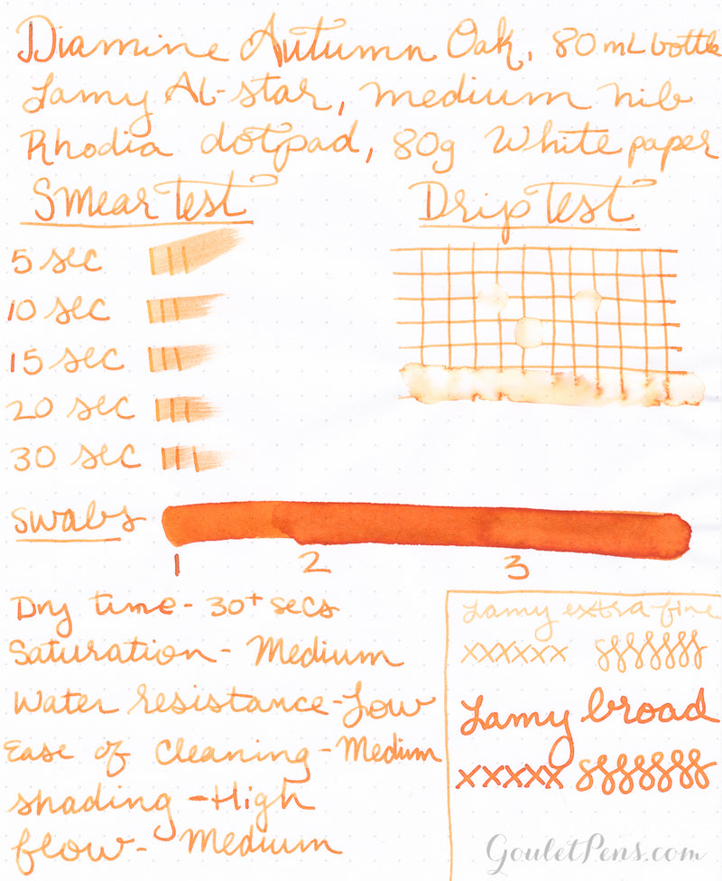 Diamine Autumn Oak - Ink Sample