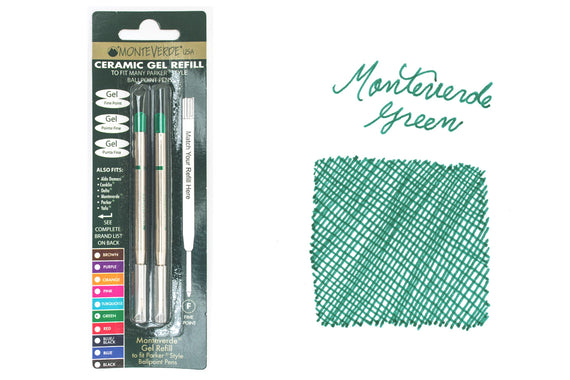 Monteverde P42 Rollerball Refills - Green, 2-Pack