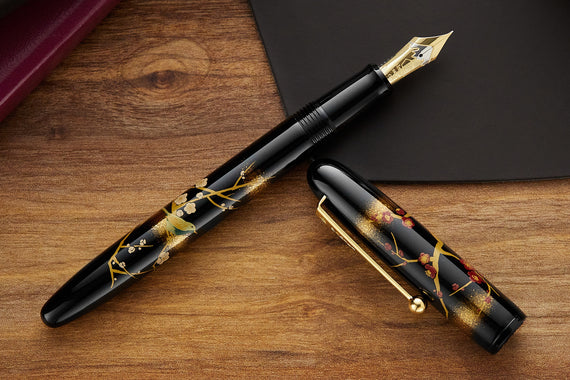 Namiki Yukari Maki-e Fountain Pen - Apricot Tree and Warbler