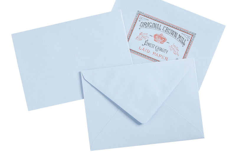 Original Crown Mill Classic Laid Small Envelopes - Light Blue