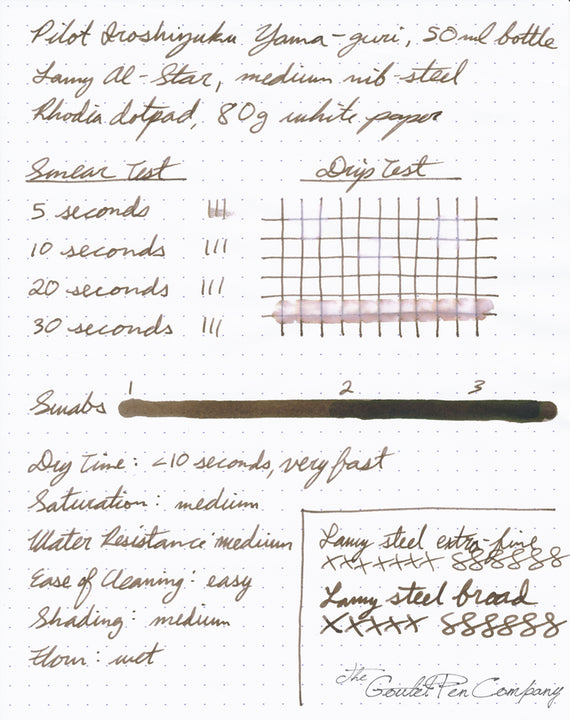 Pilot Iroshizuku Yama-guri - Ink Sample