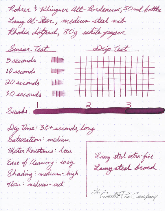 Rohrer & Klingner Alt-Bordeaux - Ink Sample