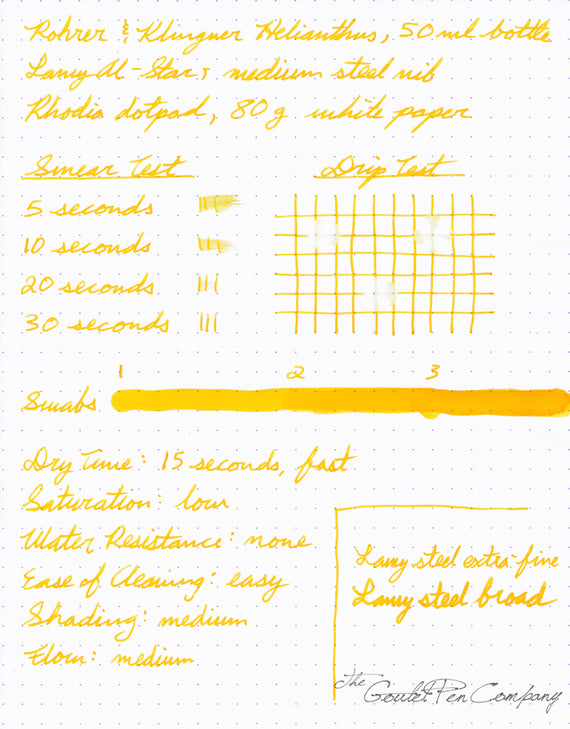 Rohrer & Klingner Helianthus - Ink Sample