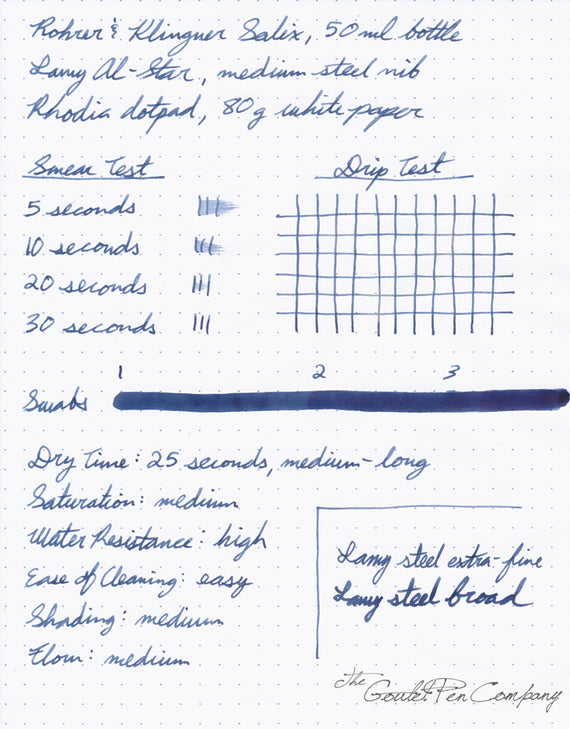 Rohrer & Klingner Salix (iron gall) - Ink Sample