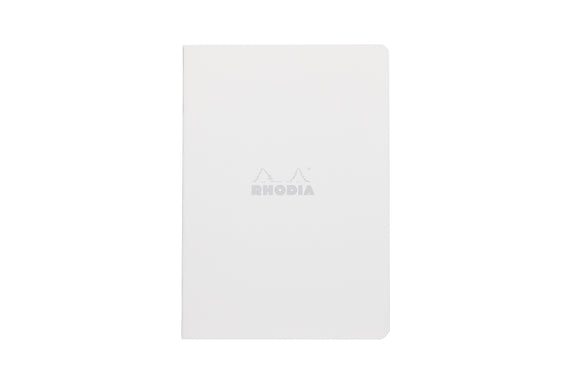 Rhodia Classic Side Staplebound A5 Notebook - Ice White, Graph