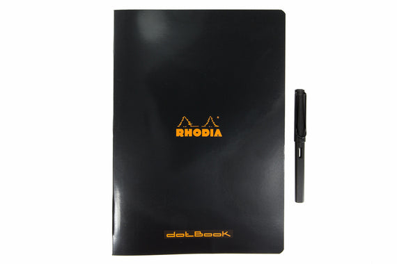 Rhodia Classic Side Staplebound A4 Notebook - Black, Dot Grid