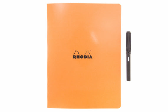 Rhodia Classic Side Staplebound A4 Notebook - Orange, Lined