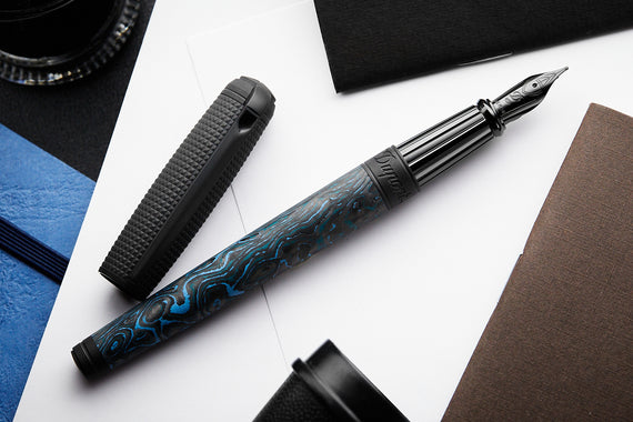 S.T. Dupont Line D Large Carbon Fountain Pen - Glacial Cave