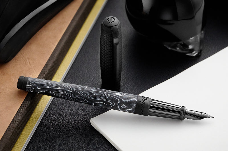 S.T. Dupont Line D Large Carbon Fountain Pen - Dark Storm