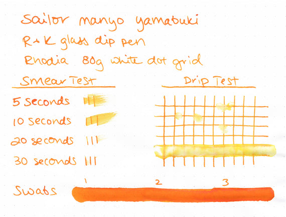 Sailor Manyo Yamabuki fountain pen ink