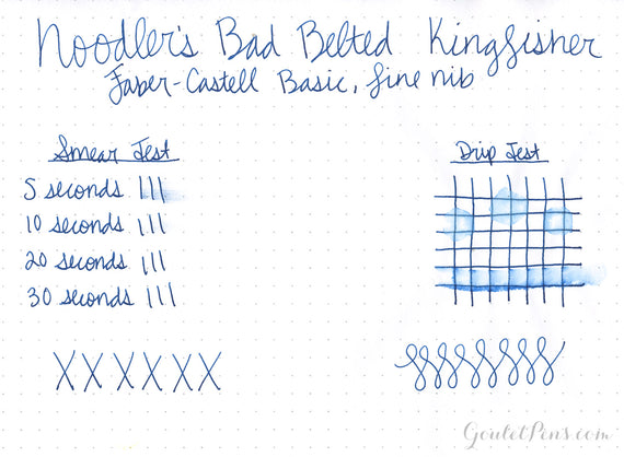 Noodler's Bad Belted Kingfisher - Ink Sample