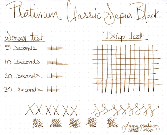 Platinum Classic Sepia Black - Ink Sample