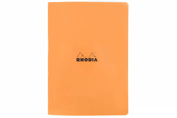 Rhodia Classic Side Staplebound A4 Notebook - Orange, Lined